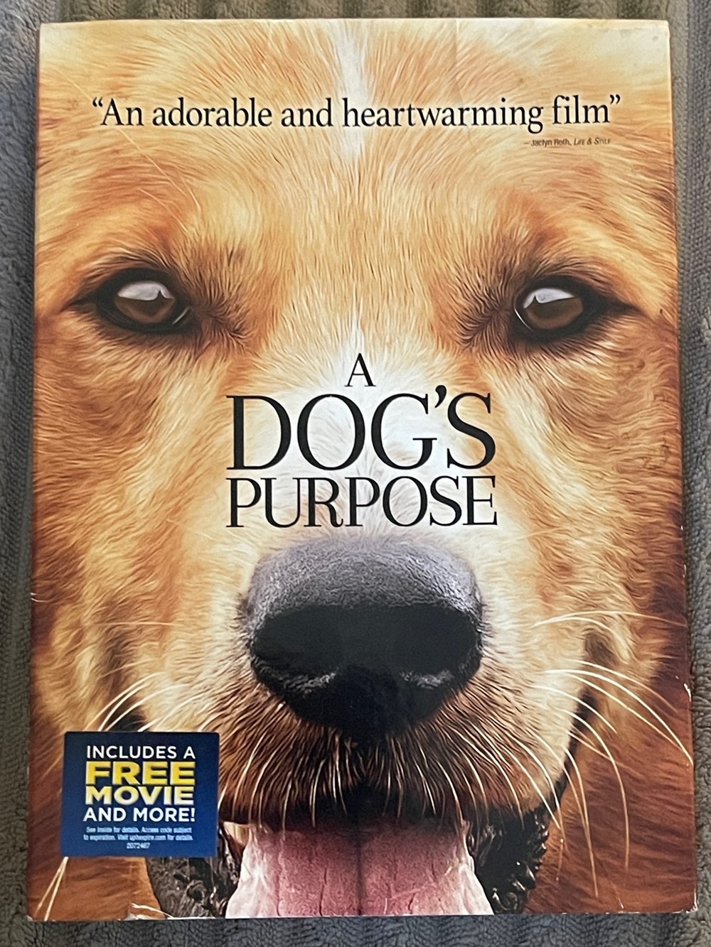 A Dog’s Purpose DVD Dennis Quaid Josh Gad 2017 Widescreen Family Movie